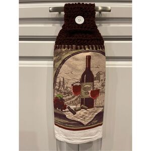 Crochet Top Kitchen Towel-Wine Country